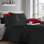 Velosso Quilted Geo Embossed Black Duvet Cover & Pillowcase Set