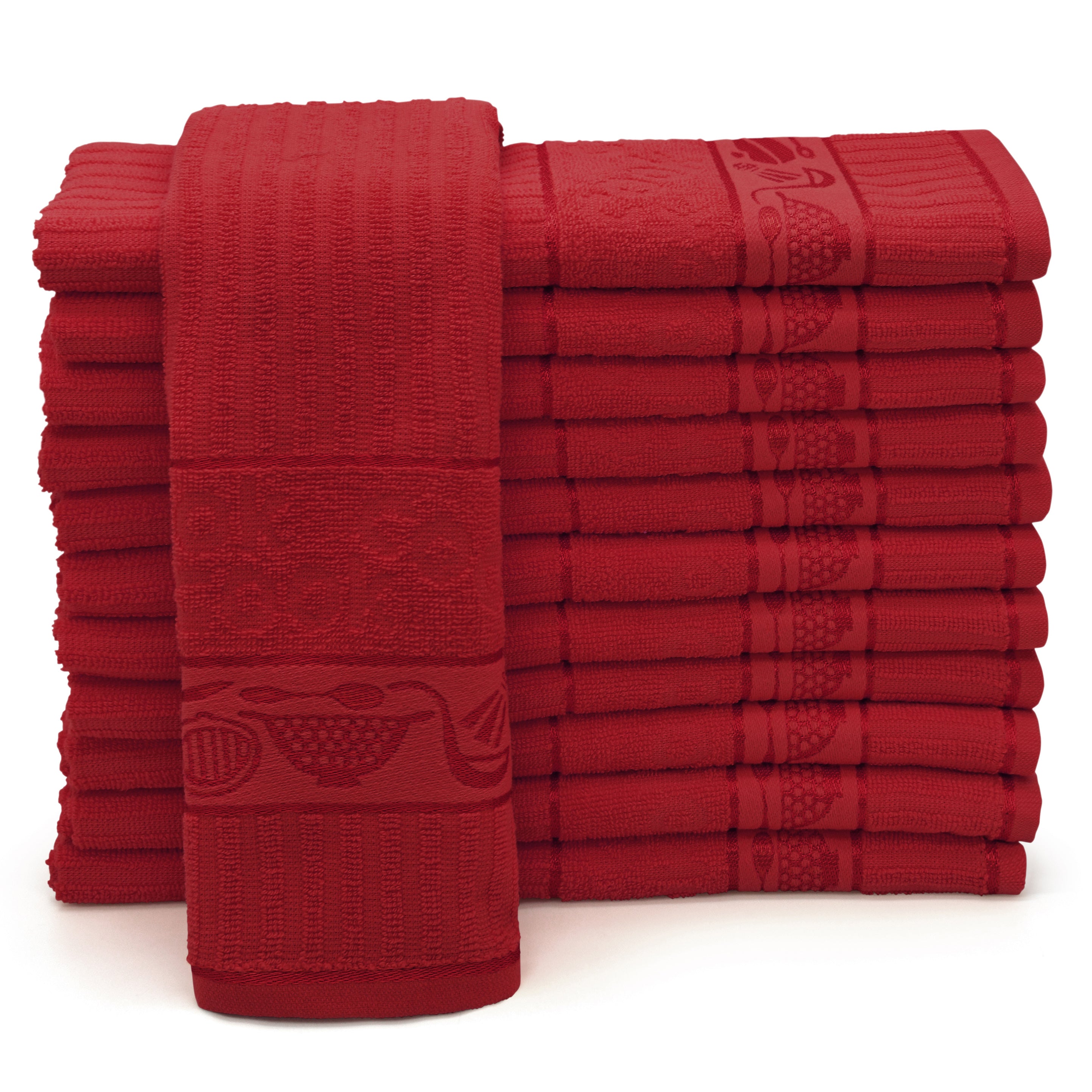 Kitchen Trends Cooks Jacquard Red Tea Towel Linens Online