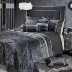 Intimates Rienzo Crushed Velvet Diamante Charcoal Duvet Cover & Pillowcase Set