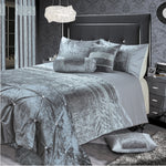 Intimates Rienzo Crushed Velvet Diamante Silver Duvet Cover & Pillowcase Set