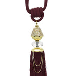 Intimates Large Burgundy Diamante Sparkle Rope Curtain Tieback
