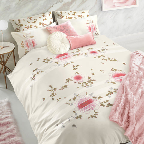 Intimates Rosette Pink Duvet Cover & Pillowcase Set