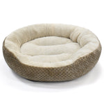 Pet Winks Luxury Round Faux Fur Cuddler Pet Bed Cream