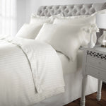 Sweet Dreams 100% Cotton Hotel Stripe Collection Cream Duvet Cover