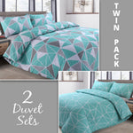 Velosso Saxton Ocean Twin Pack Duvet Set