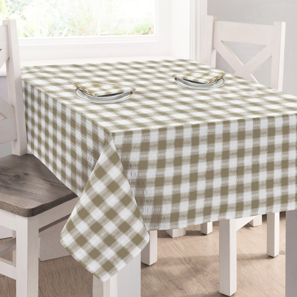 Kitchen Trends Luxury Seersucker Natural Tablecloth