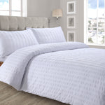 Velosso Seersucker White Duvet Cover & Pillowcase Set