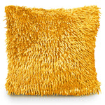 Velosso Ochre Shaggy Chenille Cushion Cover