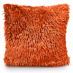 Velosso Orange Shaggy Chenille Cushion Cover