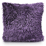 Velosso Plum Shaggy Chenille Cushion Cover