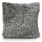 Velosso Silver Shaggy Chenille Cushion Cover