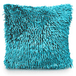 Velosso Teal Shaggy Chenille Cushion Cover