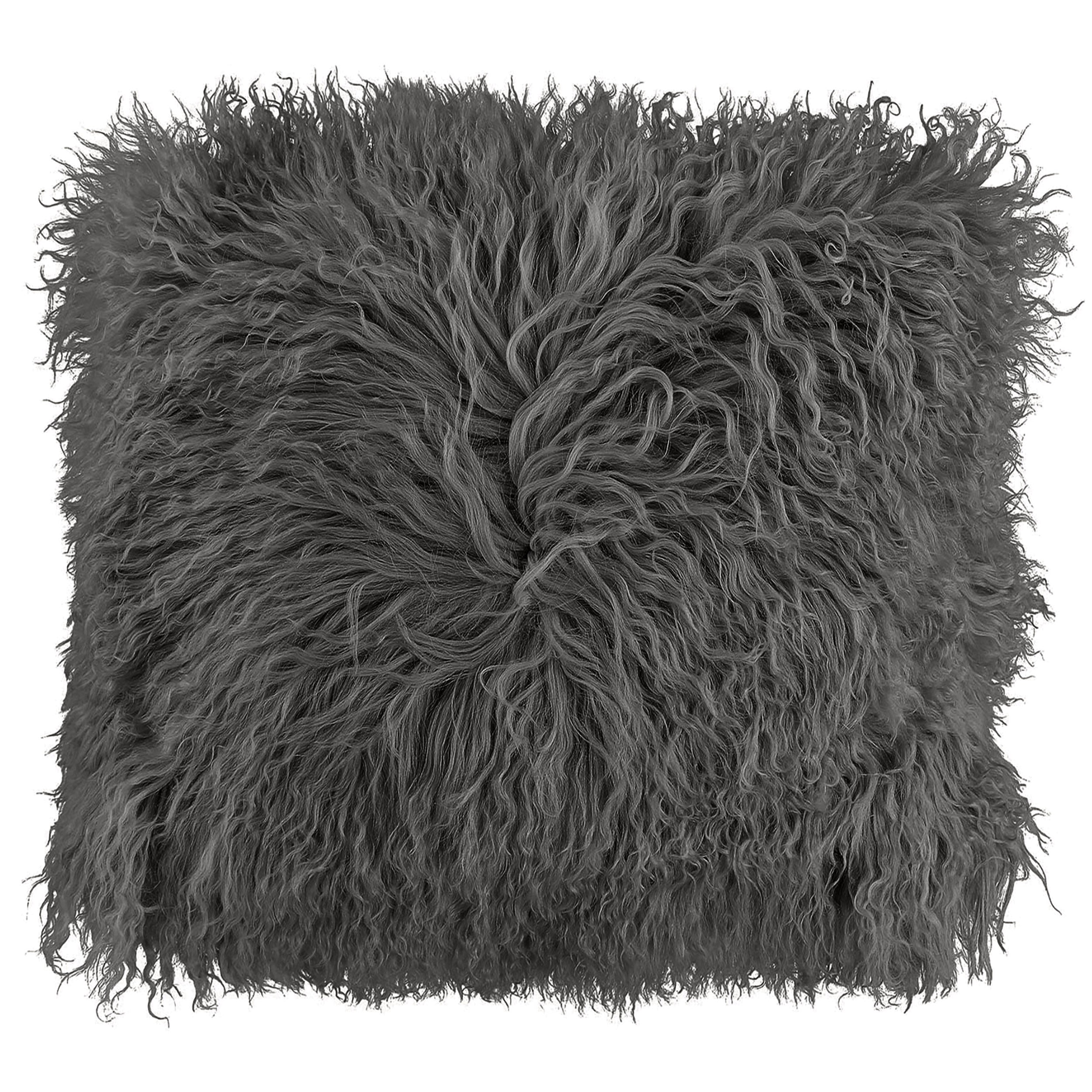 Grey shaggy cushion discount