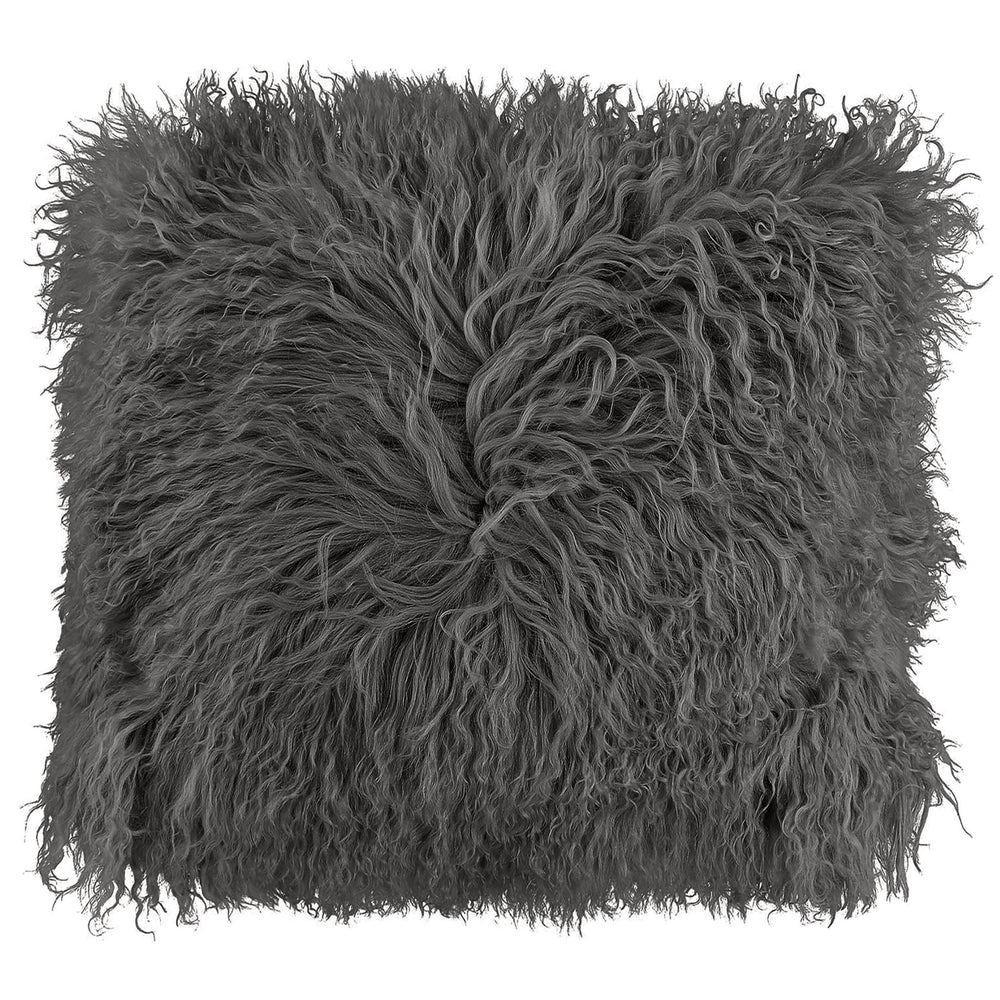 Velosso Mongolian Charcoal Shaggy Cushion Cover