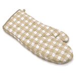 Kitchen Trends Cream Gingham Check Cotton Oven Glove
