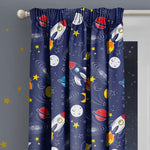 Velosso Space Glow In Dark Pencil Pleat Curtains