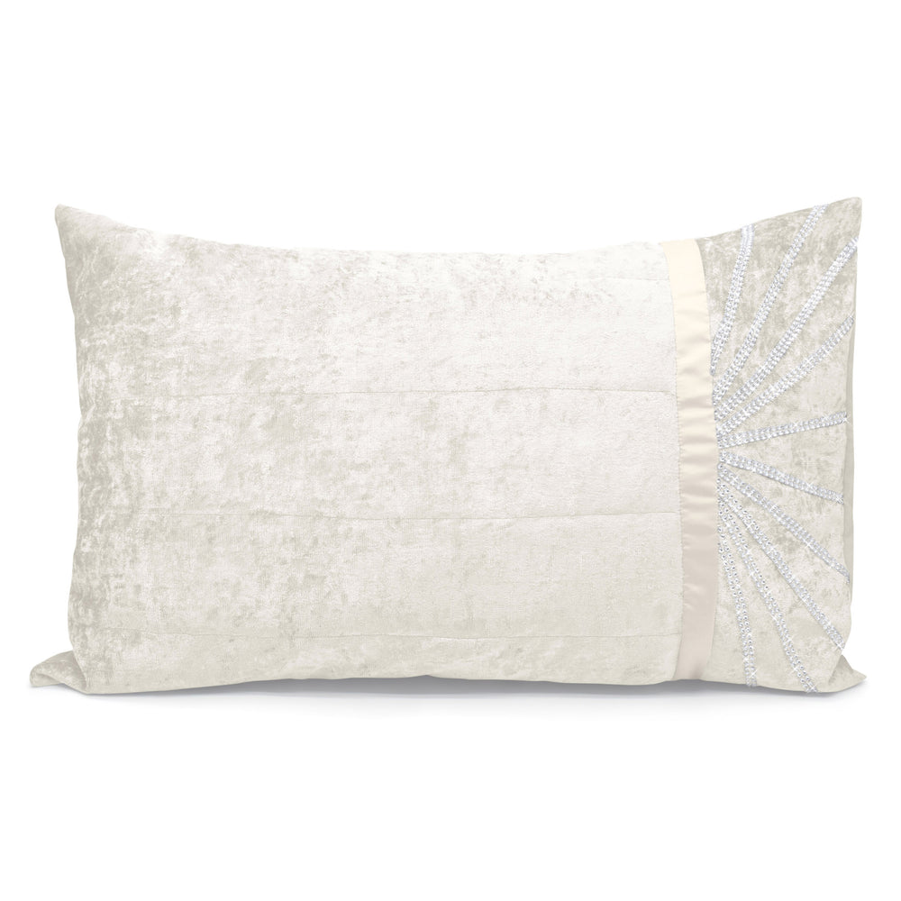 Intimates Luxury Crushed Velvet Diamante Starburst Pillowsham Cream