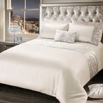 Intimates Diamante Starburst Crushed Velvet Cream Duvet Cover & Pillowcase Set