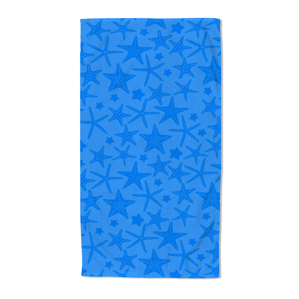 Velosso Starfish Blue Embossed Jacquard Beach Towel