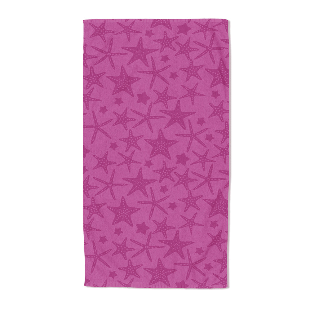 Velosso Starfish Pink Embossed Jacquard Beach Towel