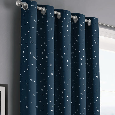 Velosso Stars Navy Ready Made Thermal Blackout Curtains