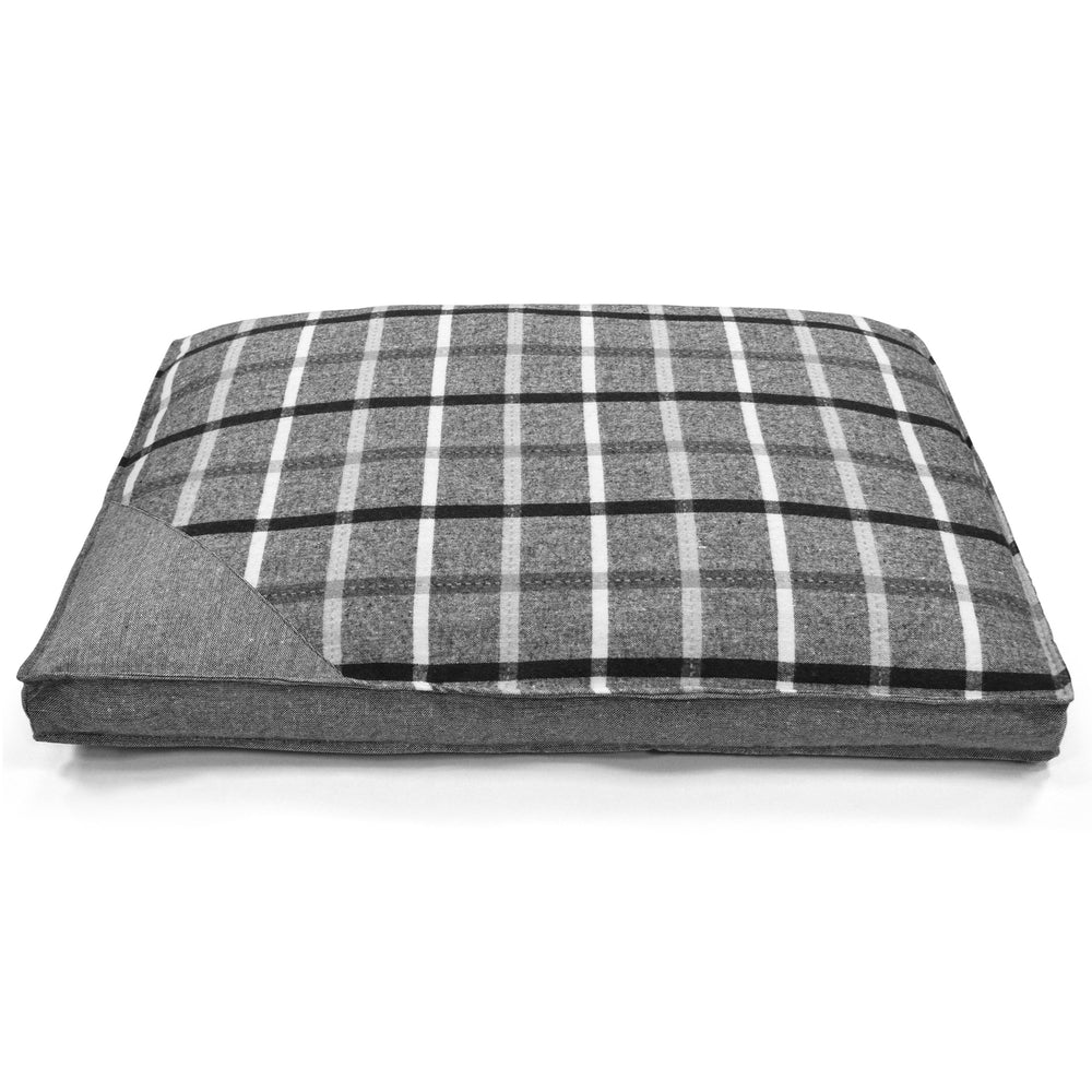 Pet Winks Check Stripe Slate Grey Lounger Pet Bed