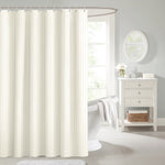 Velosso Luxury Cream Striped Shower Curtains