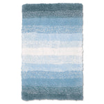 Velosso Luxury Superstripe Deep Pile Blue Bath Mat Rug