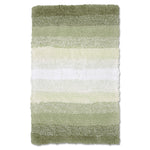 Velosso Luxury Superstripe Deep Pile Sage Bath Mat Rug