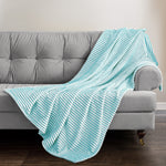 Velosso Corduroy Plush Printed Teal Blanket