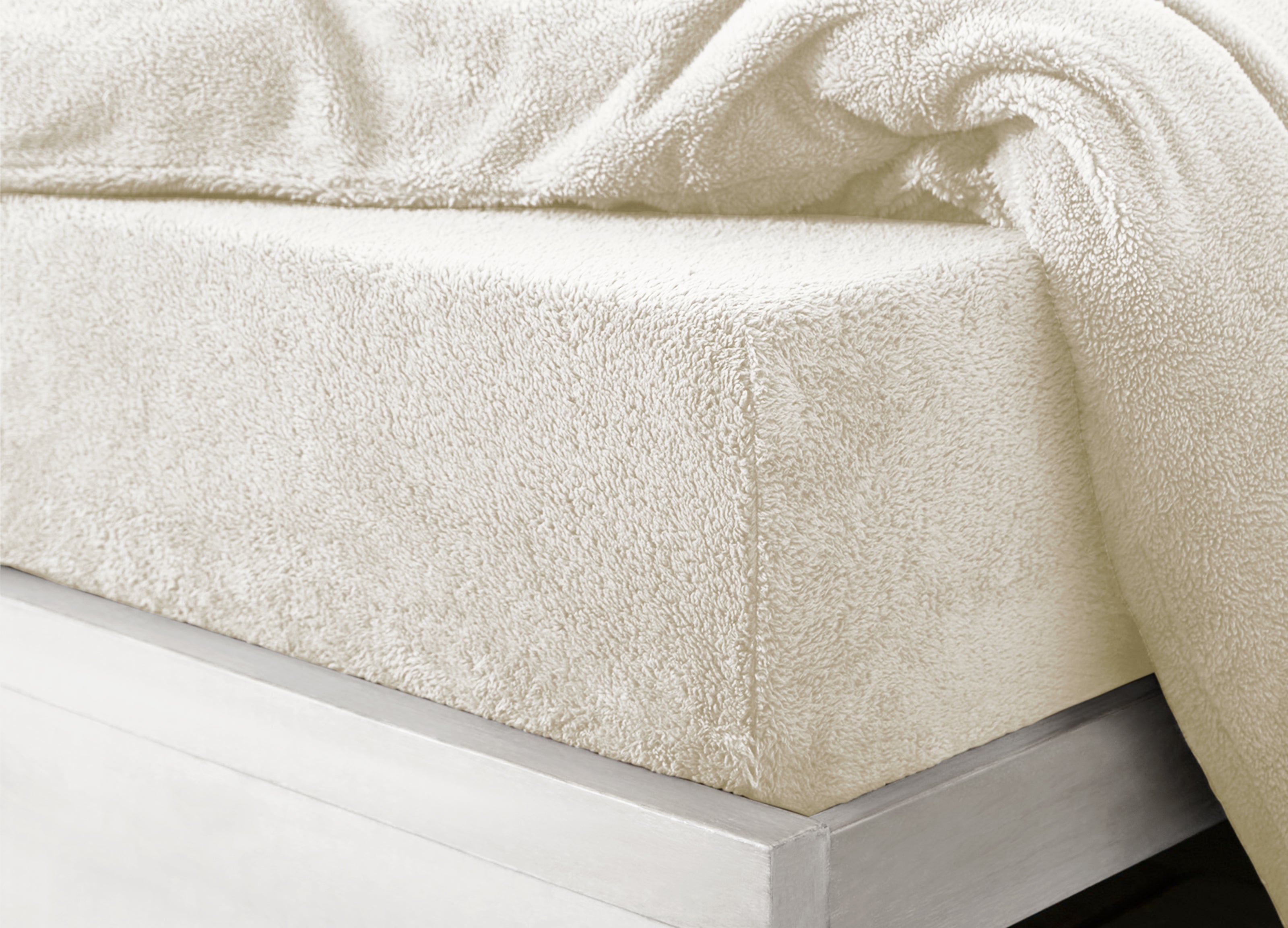 Velosso Cream Teddy Fleece Fitted Sheet Linens Online