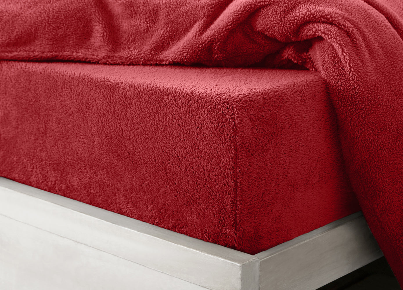 Velosso Red Teddy Fleece Fitted Sheet