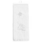 White Teddy Bear Embroidered Baby Shawl