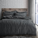 Velosso Charcoal Teddy Fleece Duvet Cover & Pillowcase Set