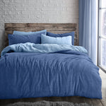 Velosso French Blue Light Blue Reversible Teddy Fleece Duvet Cover Set