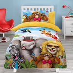 Velosso Selfie Animals Teddy Fleece Duvet Cover & Pillowcase Set