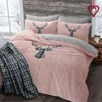 Stag Blush Pink Teddy Duvet Cover Set Linens Online