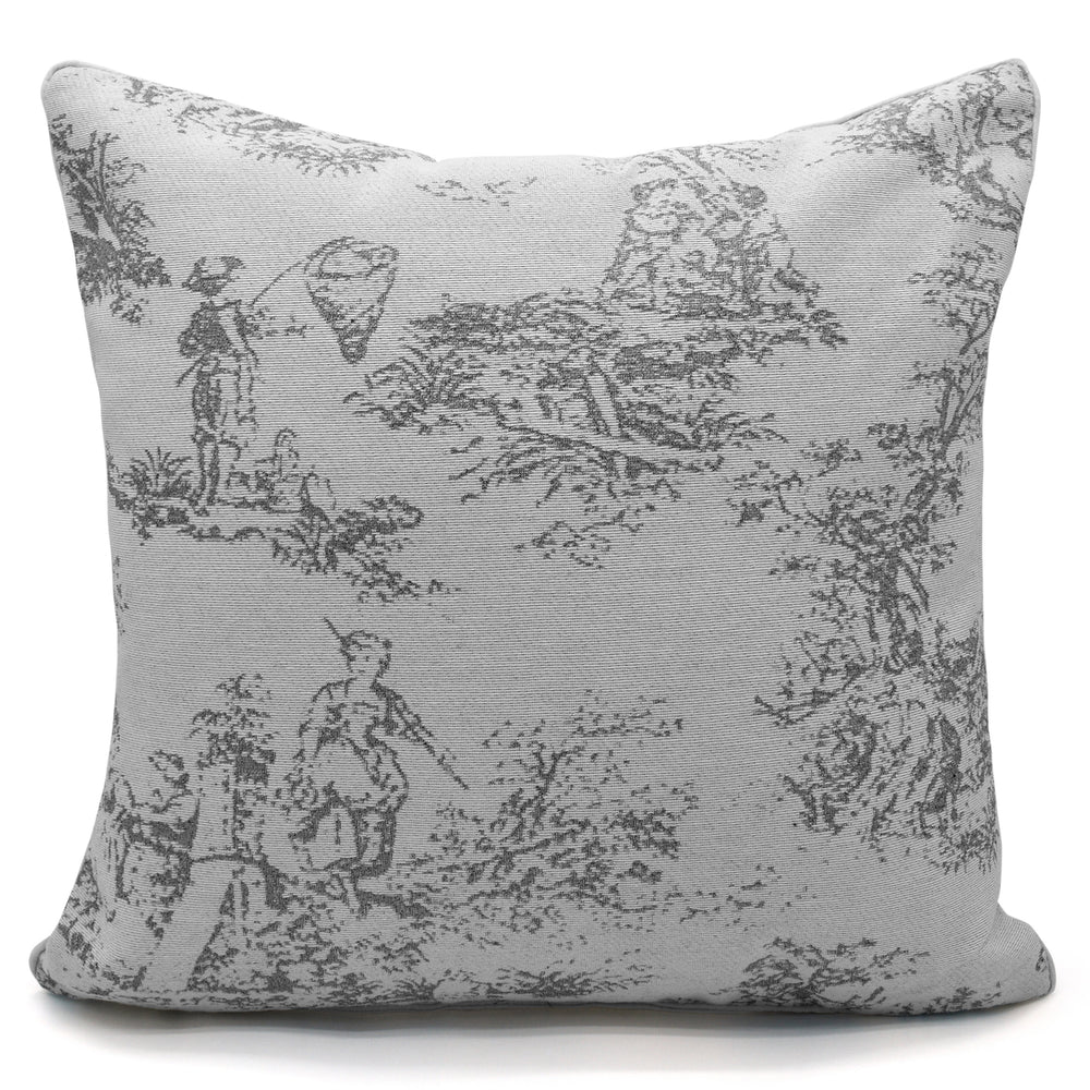 Velosso Toile Grey Tapestry Cushion Cover