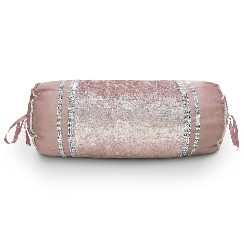 Intimates Luxury Topaz Crushed Velvet Diamante Neckroll Pink