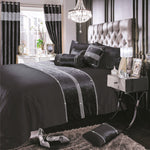Intimates Topaz Crushed Velvet Diamanté Charcoal Duvet Cover & Pillowcase Set