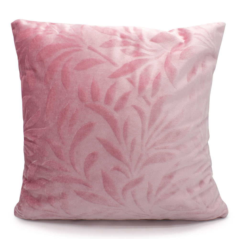 Intimates Velvet Leaf Pink Cushion Cover