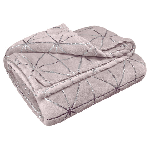 Intimates Vera Luxury Geometric Mauve Throw Over Blanket