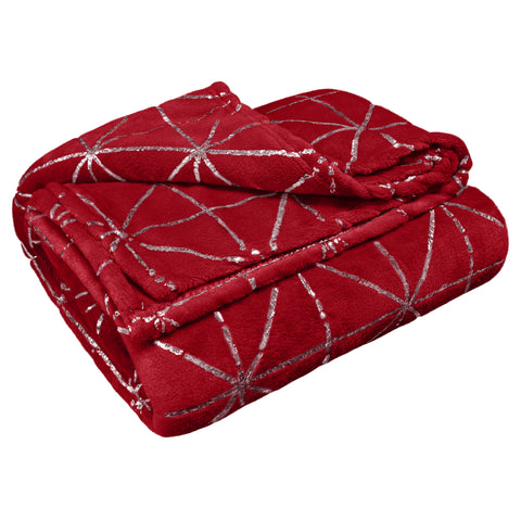 Intimates Vera Luxury Geometric Red Throw Over Blanket