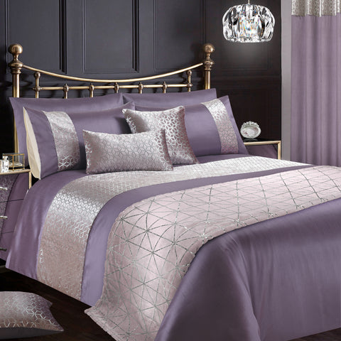 Intimates Crushed Velvet Vera Mauve Duvet Cover & Pillowcase Set