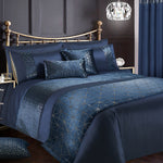 Intimates Vera Crushed Velvet Navy Duvet Cover & Pillowcase Set