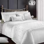 Intimates Vera Geometric Crushed Velvet White Duvet Cover & Pillowcase Set