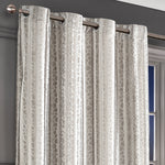 Intimates Verity Cream Crushed Velvet Embossed Ready Made Eyelet Curtains