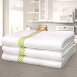 Kitchen Trends Luxury Waffle Lime Green Check Tea Towel