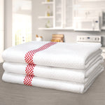 Kitchen Trends Luxury Waffle Check Tea Towel Red