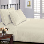 Intimates Cream Waffle Duvet Cover & Pillowcase Set